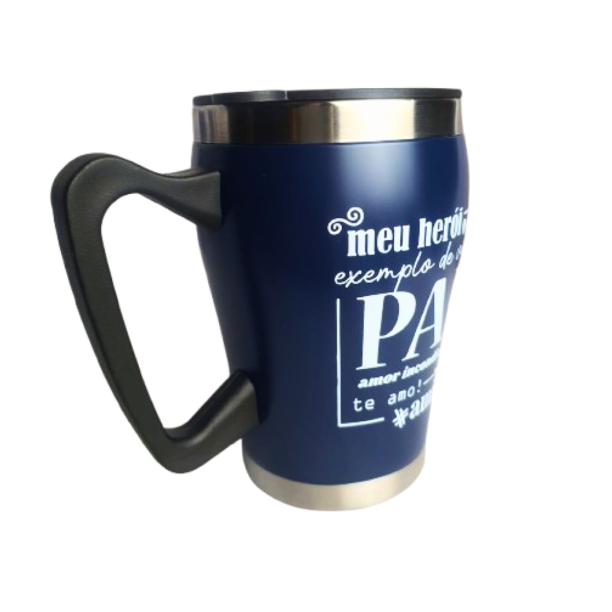 Caneca Térmica Inox Com Tampa Removível 350ml Dia Dos Pais - Azul Caneca Térmica Inox Com Tampa Removível 350ml Dia Dos Pais - Azul